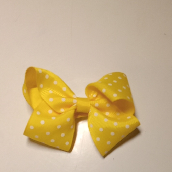 Other - Yellow Polka Dot Hair Bow for Kids